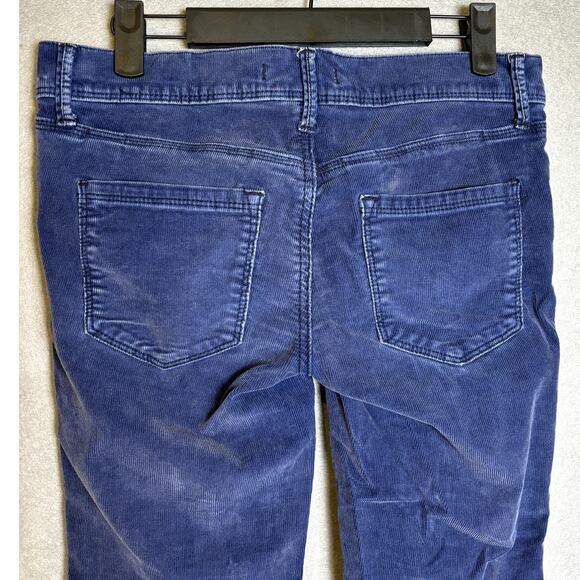Free People Blue Corduroy Weekend Casual Straight Leg Skinny Pants Size 25 - Picture 4 of 5